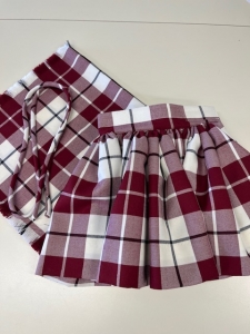 01-293 Dress Cranberry McRae Aboyne Skirt, Sash & Tie Child's Size 4