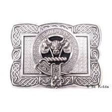 03-002 Kilt belt buckle-pewter with clan badge