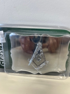 03-069 Masonic Chrome Kilt Belt Buckle 2 1/4"