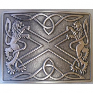 03-117 Highland Saltire 2 1/4" Kilt Belt Buckle Antiqued