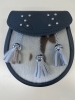02-151A Semi Dress Embossed/Studded Flap with natural Sealskin