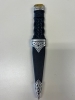 04-038 Sgain Dubh with topaz stone top and celtic knots.